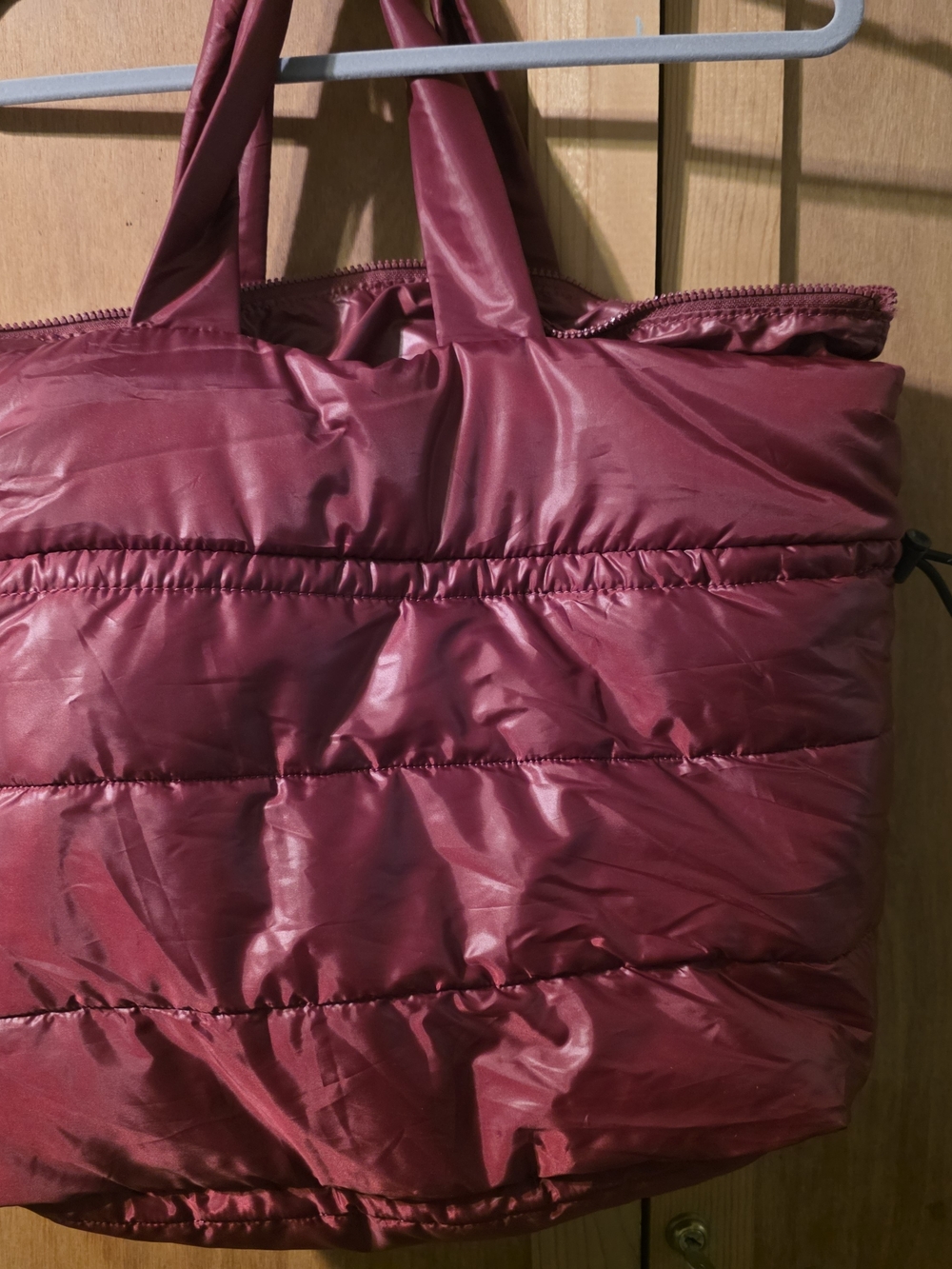 Quilted Tote Bag in Deep Wine